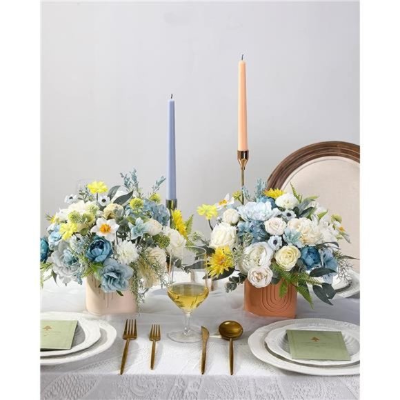 35pcs Flora Artificial Flowers Combo Peony Silk Roses Mix Fake Flowers DIY - Picture 5 of 6